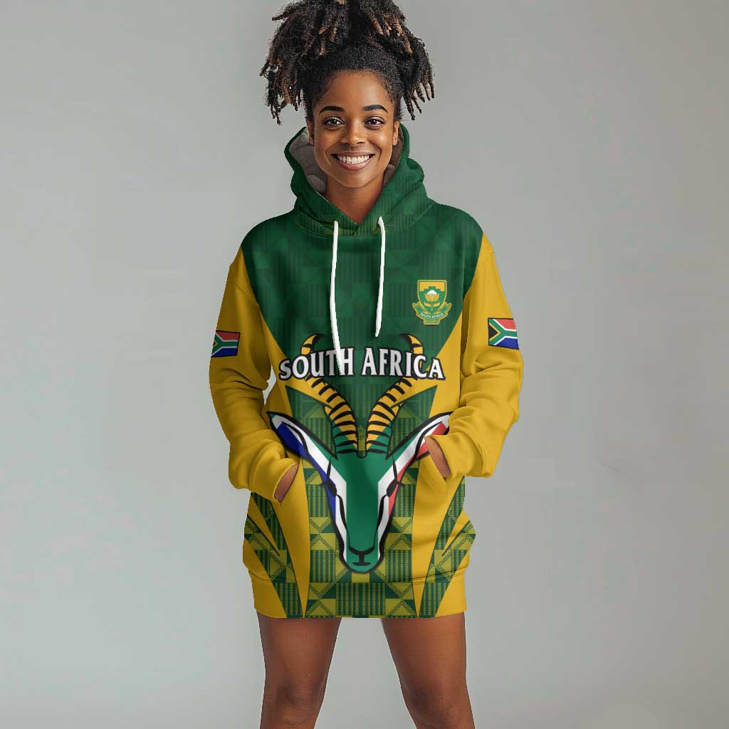 Custom South Africa Rugby Hoodie Dress Go Springboks Kente With Bokke