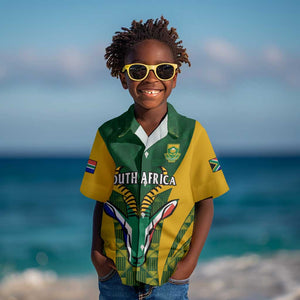 Custom South Africa Rugby Kid Hawaiian Shirt Go Springboks Kente With Bokke