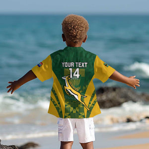 Custom South Africa Rugby Kid Hawaiian Shirt Go Springboks Kente With Bokke