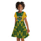 Custom South Africa Rugby Kid Short Sleeve Dress Go Springboks Kente With Bokke