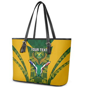 Custom South Africa Rugby Leather Tote Bag Go Springboks Kente With Bokke