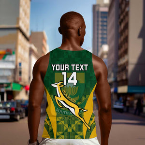 Custom South Africa Rugby Men Tank Top Go Springboks Kente With Bokke