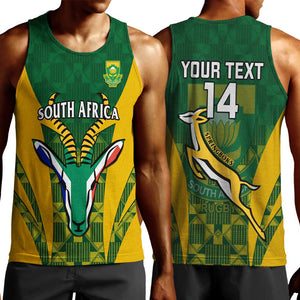 Custom South Africa Rugby Men Tank Top Go Springboks Kente With Bokke