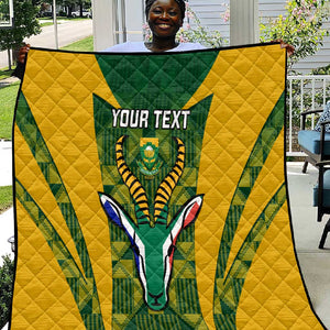 Custom South Africa Rugby Quilt Go Springboks Kente With Bokke