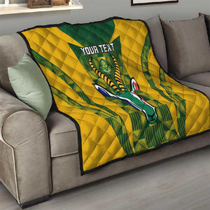 Custom South Africa Rugby Quilt Go Springboks Kente With Bokke