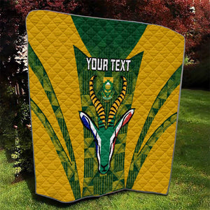 Custom South Africa Rugby Quilt Go Springboks Kente With Bokke