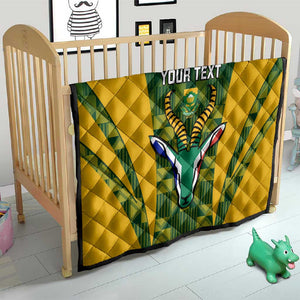 Custom South Africa Rugby Quilt Go Springboks Kente With Bokke