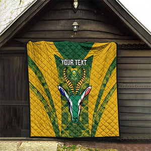 Custom South Africa Rugby Quilt Go Springboks Kente With Bokke