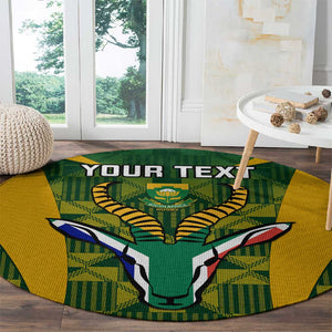 Custom South Africa Rugby Round Carpet Go Springboks Kente With Bokke