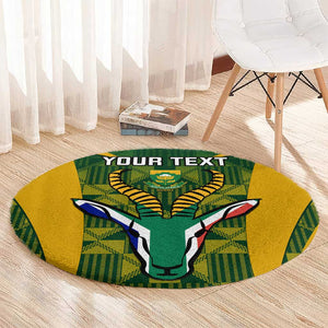 Custom South Africa Rugby Round Carpet Go Springboks Kente With Bokke