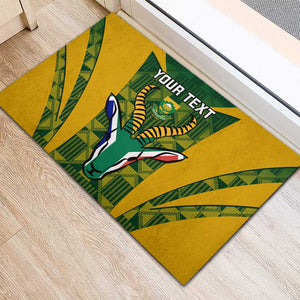 Custom South Africa Rugby Rubber Doormat Go Springboks Kente With Bokke