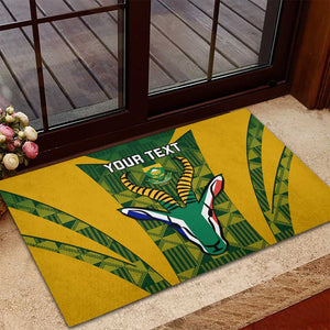 Custom South Africa Rugby Rubber Doormat Go Springboks Kente With Bokke