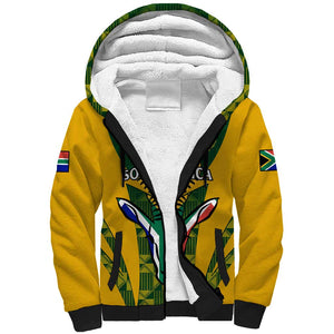 Custom South Africa Rugby Sherpa Hoodie Go Springboks Kente With Bokke