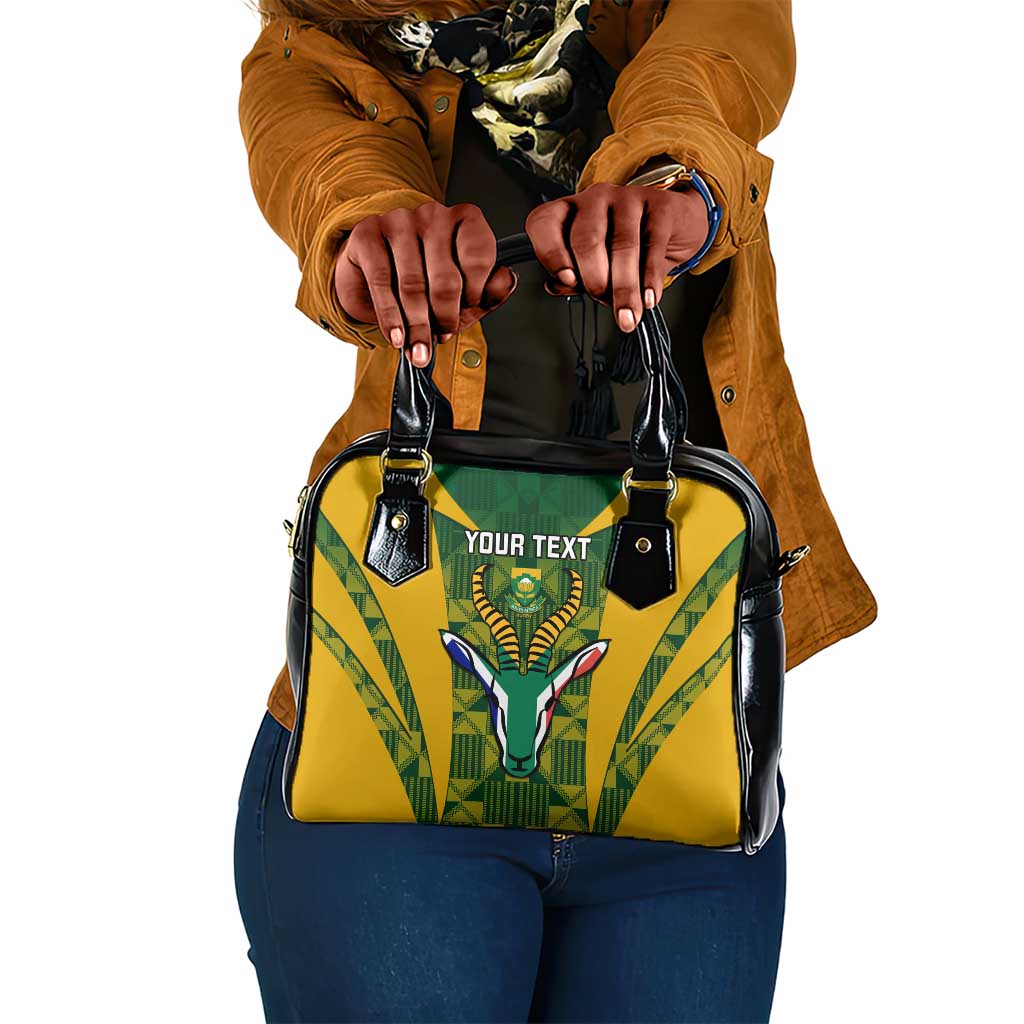 Custom South Africa Rugby Shoulder Handbag Go Springboks Kente With Bokke