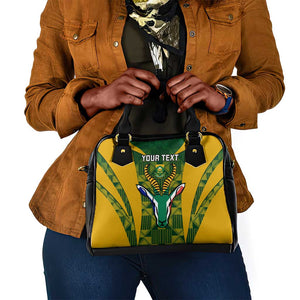 Custom South Africa Rugby Shoulder Handbag Go Springboks Kente With Bokke