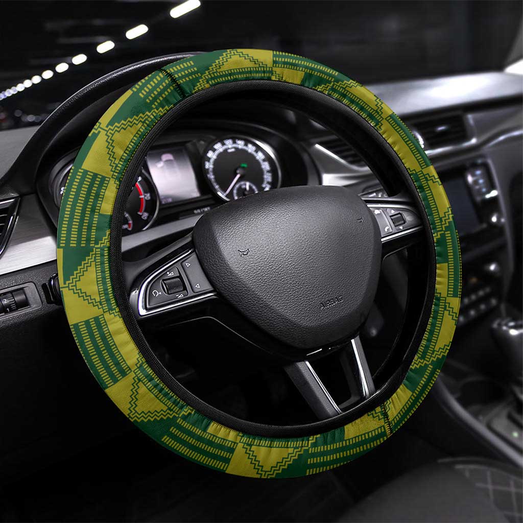 South Africa Rugby Steering Wheel Cover Go Springboks Kente With Bokke