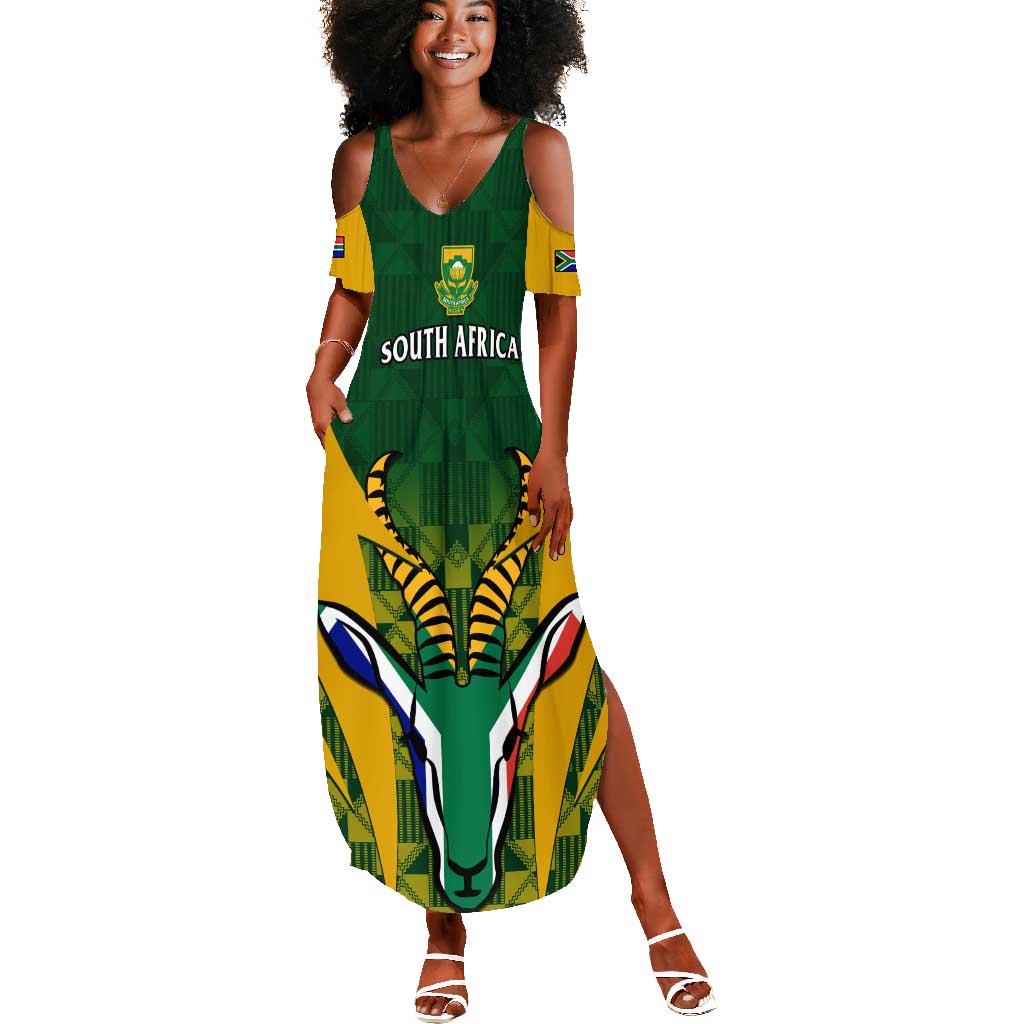 Custom South Africa Rugby Summer Maxi Dress Go Springboks Kente With Bokke