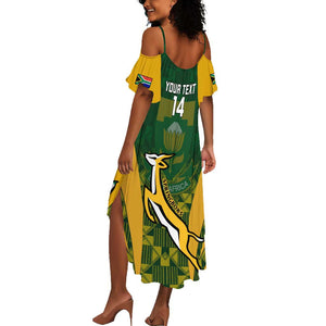 Custom South Africa Rugby Summer Maxi Dress Go Springboks Kente With Bokke