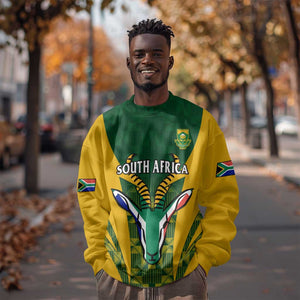 Custom South Africa Rugby Sweatshirt Go Springboks Kente With Bokke