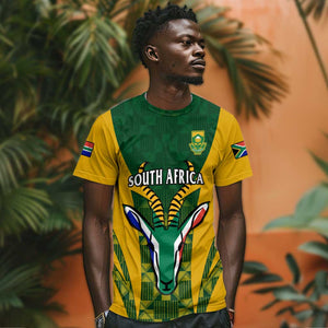 Custom South Africa Rugby T shirt Go Springboks Kente With Bokke