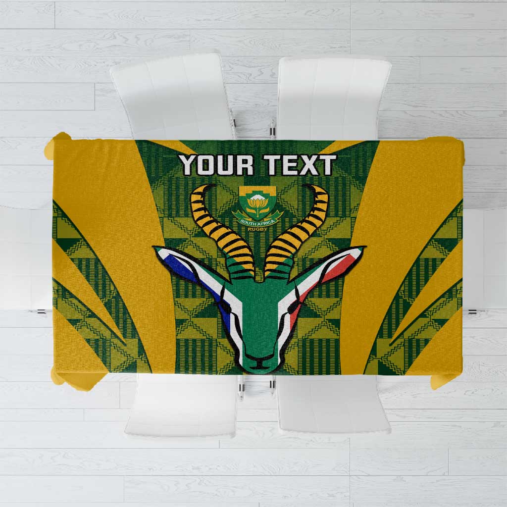 Custom South Africa Rugby Tablecloth Go Springboks Kente With Bokke