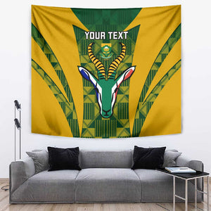 Custom South Africa Rugby Tapestry Go Springboks Kente With Bokke