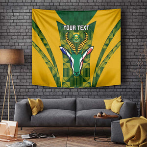 Custom South Africa Rugby Tapestry Go Springboks Kente With Bokke