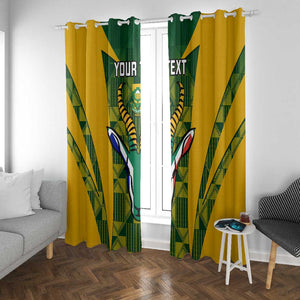 Custom South Africa Rugby Window Curtain Go Springboks Kente With Bokke