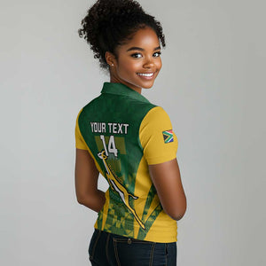 Custom South Africa Rugby Women Polo Shirt Go Springboks Kente With Bokke