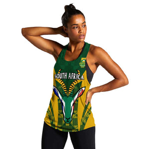 Custom South Africa Rugby Women Racerback Tank Go Springboks Kente With Bokke