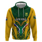 Custom South Africa Rugby Zip Hoodie Go Springboks Kente With Bokke
