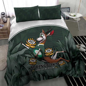 South Africa Rugby Bedding Set Springboks 4th Champions World Cup Proud Bokke