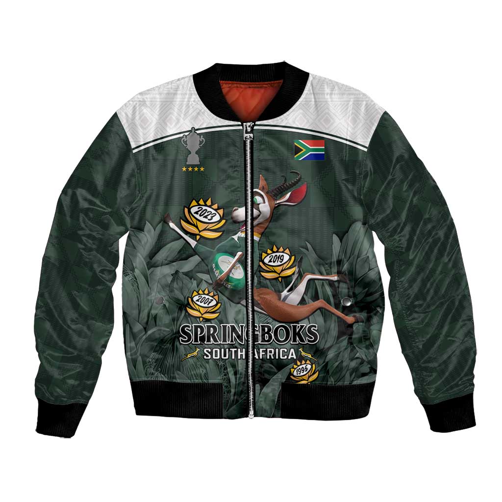 South Africa Rugby Bomber Jacket Springboks 4th Champions World Cup Proud Bokke