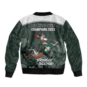 South Africa Rugby Bomber Jacket Springboks 4th Champions World Cup Proud Bokke