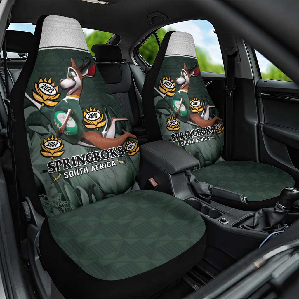 South Africa Rugby Car Seat Cover Springboks 4th Champions World Cup Proud Bokke