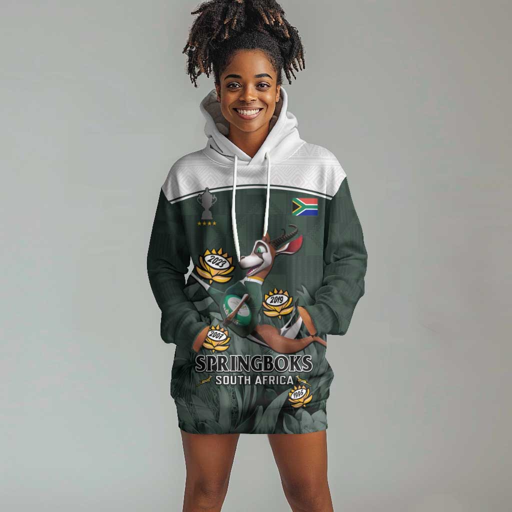 South Africa Rugby Hoodie Dress Springboks 4th Champions World Cup Proud Bokke