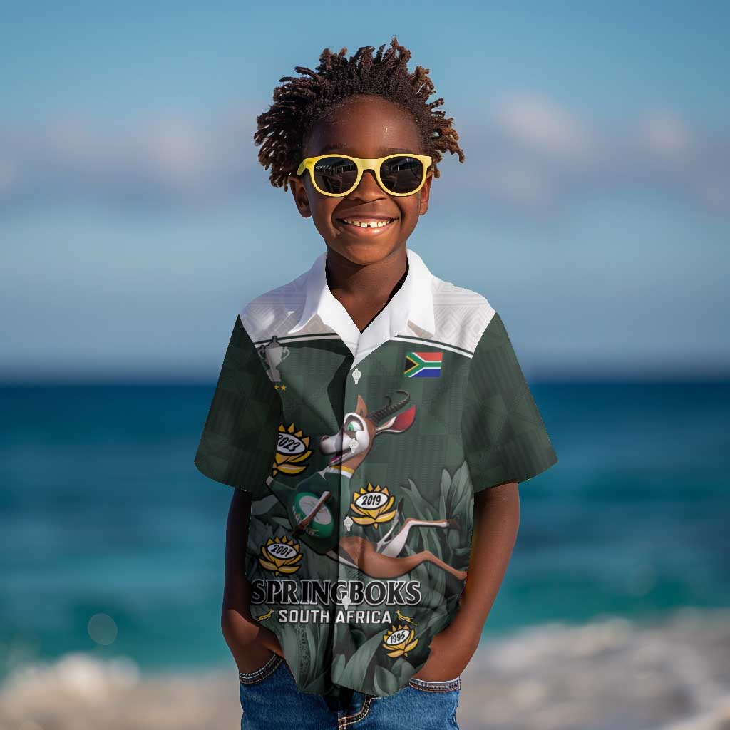 South Africa Rugby Kid Hawaiian Shirt Springboks 4th Champions World Cup Proud Bokke