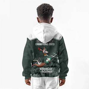 South Africa Rugby Kid Hoodie Springboks 4th Champions World Cup Proud Bokke