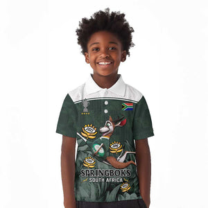 South Africa Rugby Kid Polo Shirt Springboks 4th Champions World Cup Proud Bokke