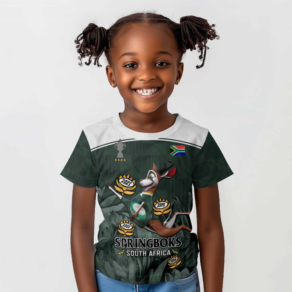 South Africa Rugby Kid T shirt Springboks 4th Champions World Cup Proud Bokke