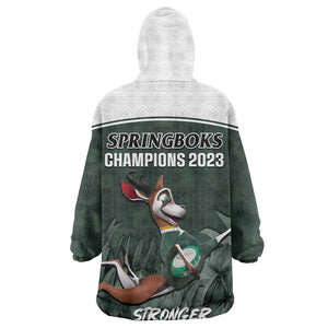 South Africa Rugby KId Wearable Blanket Hoodie Springboks 4th Champions World Cup Proud Bokke