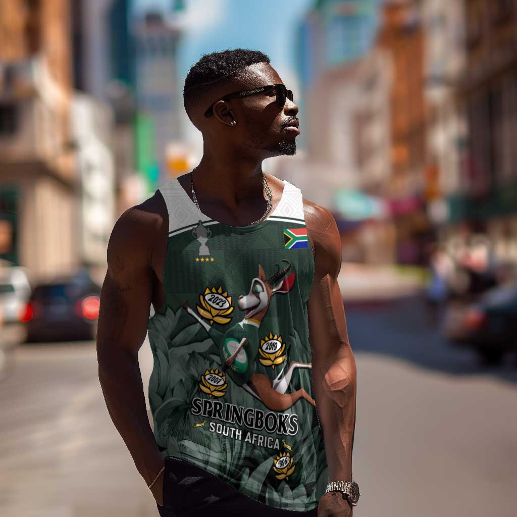 South Africa Rugby Men Tank Top Springboks 4th Champions World Cup Proud Bokke