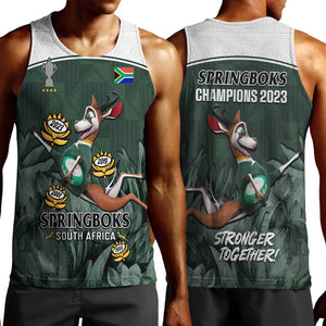 South Africa Rugby Men Tank Top Springboks 4th Champions World Cup Proud Bokke