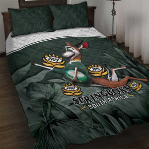 South Africa Rugby Quilt Bed Set Springboks 4th Champions World Cup Proud Bokke