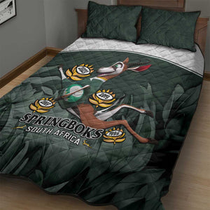 South Africa Rugby Quilt Bed Set Springboks 4th Champions World Cup Proud Bokke