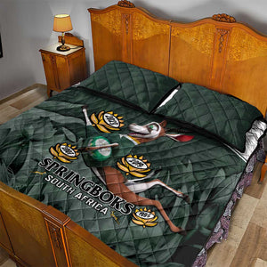 South Africa Rugby Quilt Bed Set Springboks 4th Champions World Cup Proud Bokke