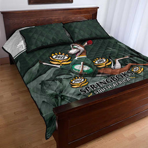 South Africa Rugby Quilt Bed Set Springboks 4th Champions World Cup Proud Bokke