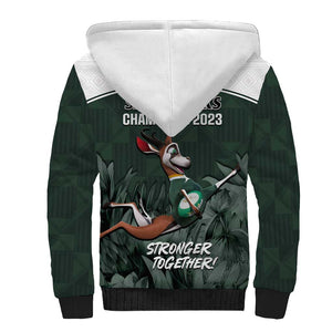 South Africa Rugby Sherpa Hoodie Springboks 4th Champions World Cup Proud Bokke