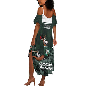 South Africa Rugby Summer Maxi Dress Springboks 4th Champions World Cup Proud Bokke