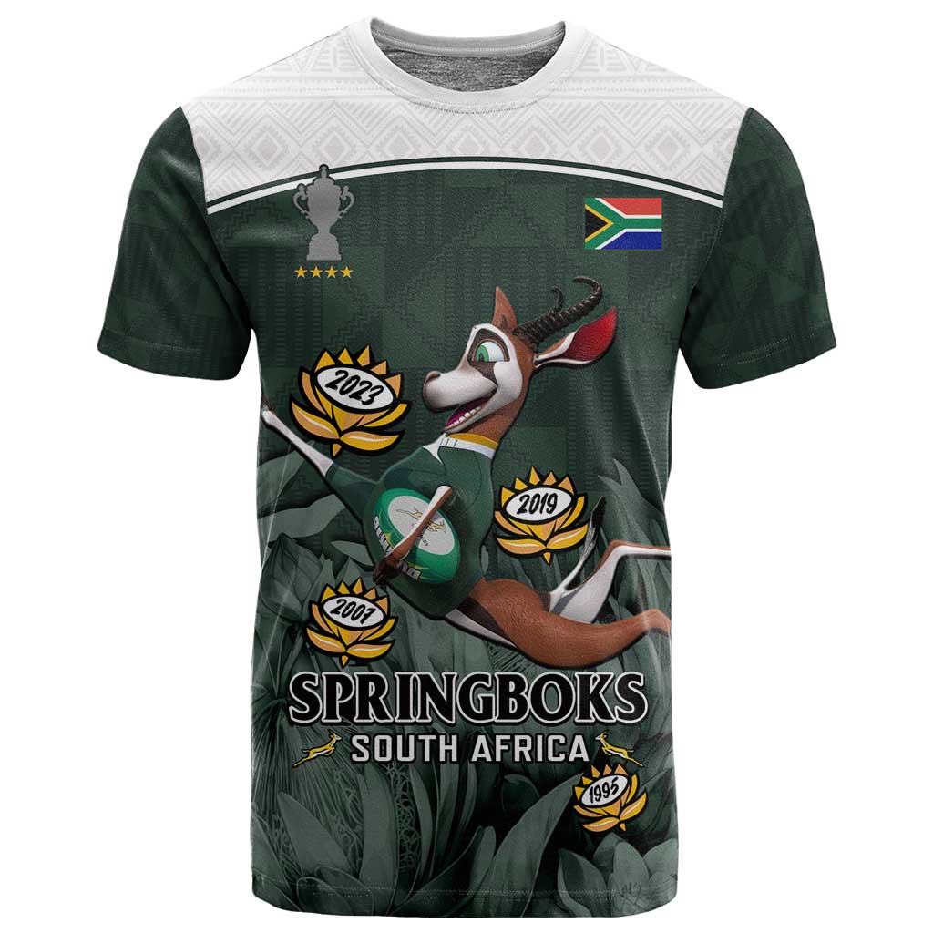 South Africa Rugby T shirt Springboks 4th Champions World Cup Proud Bokke